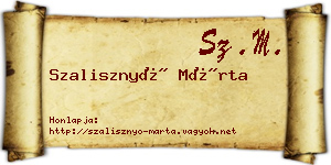 Szalisznyó Márta névjegykártya